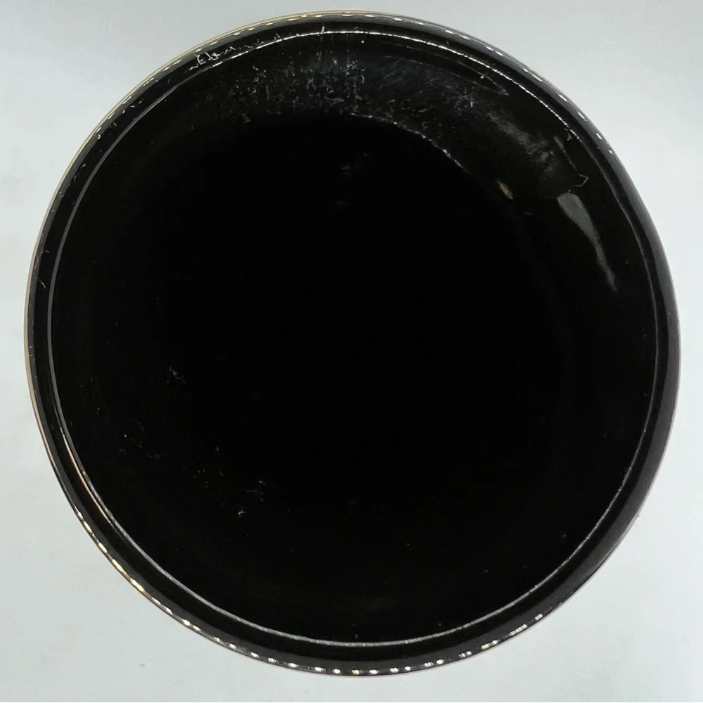 Vintage Japanese Black Golden Iris Vase Japan 11” Tall